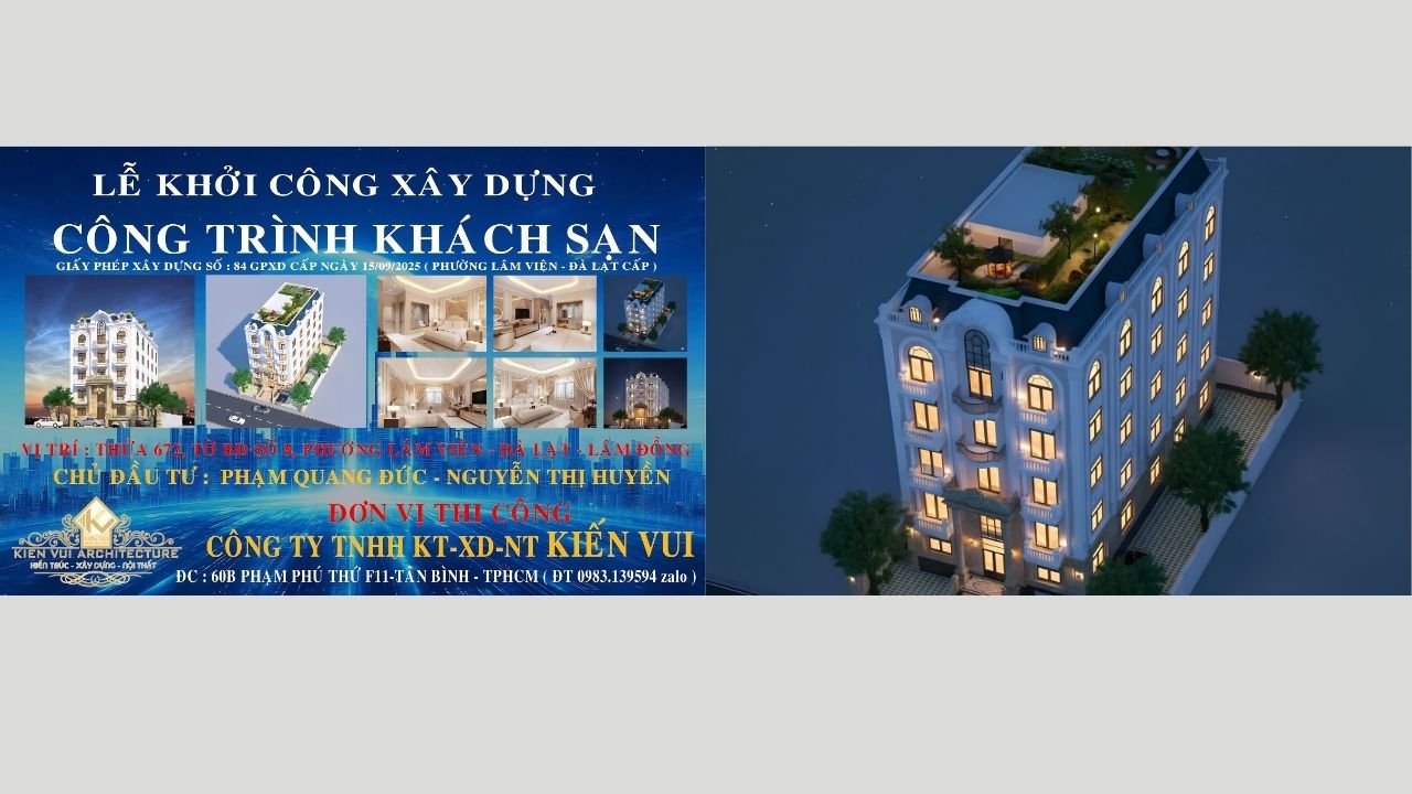 Lễ khởi công dự án khách sạn Đà Lạt sau khi hoàn thành thiết kế