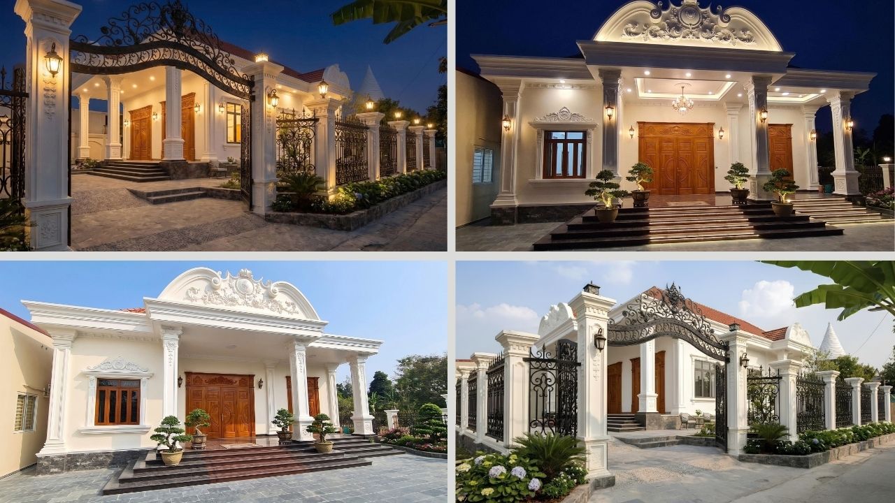 Biệt thự 1 tầng tân cổ điển đẹp tại Quận 9 do Kiến Vui thi công