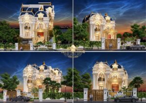 Các góc phối cảnh biệt thự cổ điển nhà anh Quốc Dũng