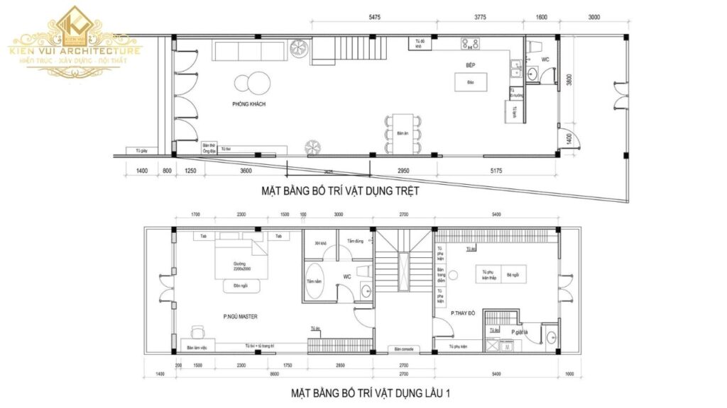 Phối cảnh góc cao nhà phố chị Linh