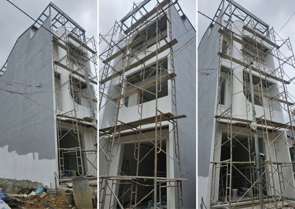 Hoàn thiện mặt tiền nhà phố 3 tầng hiện đại tại Đà Lạt