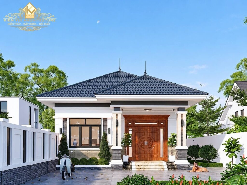 Mẫu 3: Nhà mái Nhật 1 tầng phong cách hiện đại