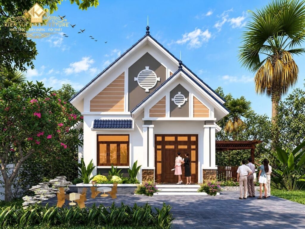 Mẫu 11 – Nhà mái Thái 1 tầng mặt tiền nhỏ gọn