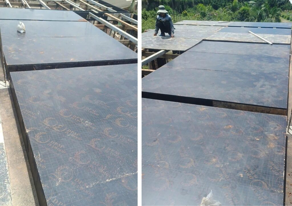 Mặt bằng cốp pha sàn trước khi triển khai các bước thi công tiếp theo.