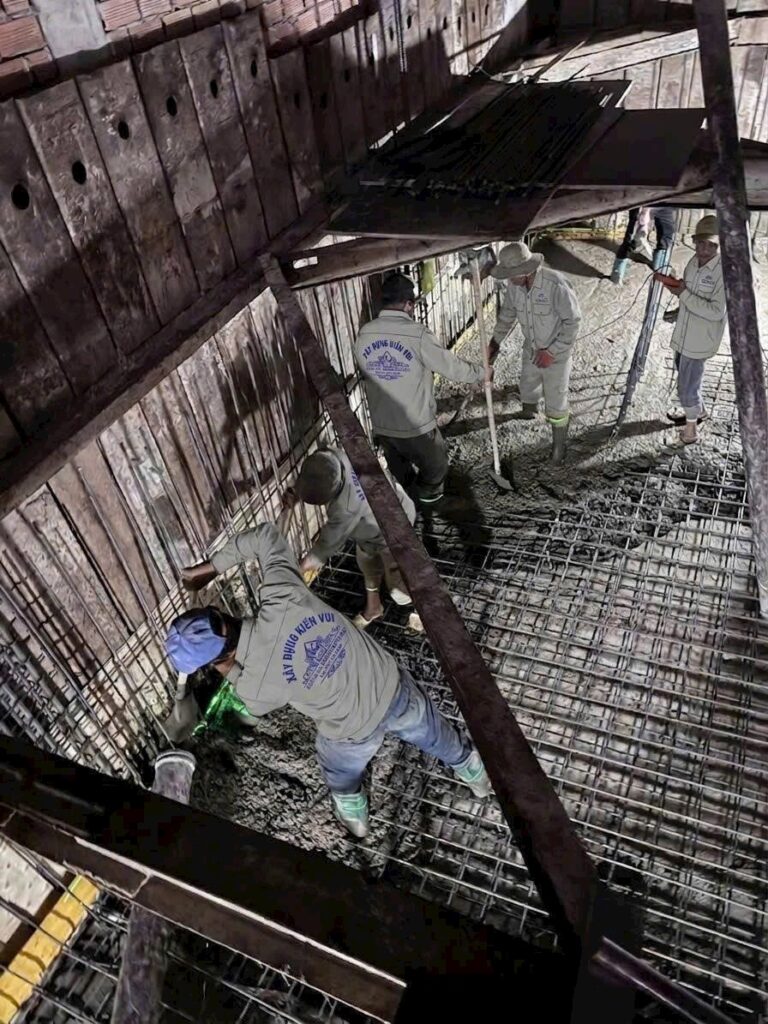 thi công phần thô tại kiến vui